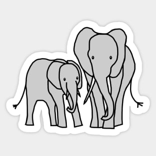 Little Elephant and Big Elephant Sticker